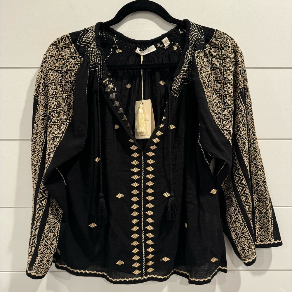 NWT Doen Valadon black embroidered top - Picture 5 of 10